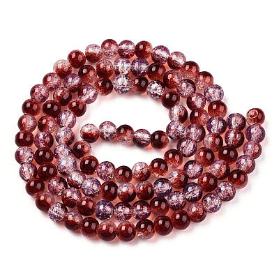 Transparent Crackle Baking Paint Glass Beads Strands X2-DGLA-T003-01A-07-1
