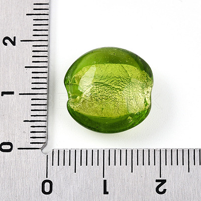 Handmade Silver Foil Glass Beads SLF15mmY-05-1