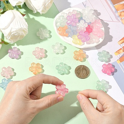 50Pcs Luminous Transparent Acrylic Beads LACR-YW0001-08-1
