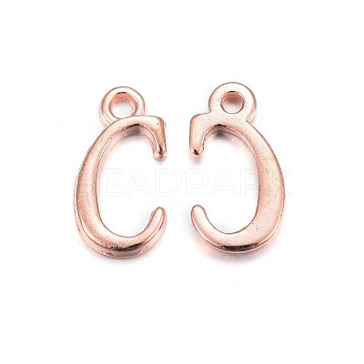 Rose Gold Plated Alloy Letter Pendants X-PALLOY-J718-01RG-C-1