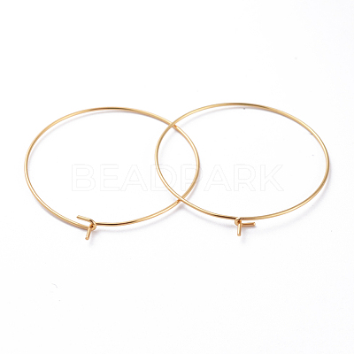 316 Surgical Stainless Steel Hoop Earring Findings STAS-J025-01E-G-1