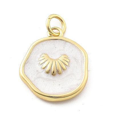 Ocean Theme Brass Enamel Pendants KK-Q029-01D-G-1