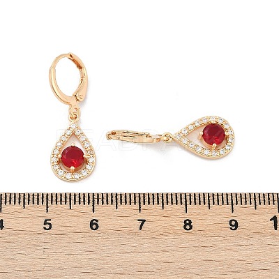 Brass Micro Pave Cubic Zirconia Leverback Earrings EJEW-K300-04G-1