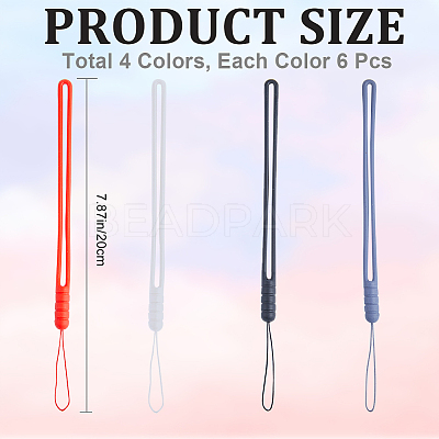 24Pcs 4 Colors Silicone Wrist Strap Hand Lanyard AJEW-GF0007-57-1