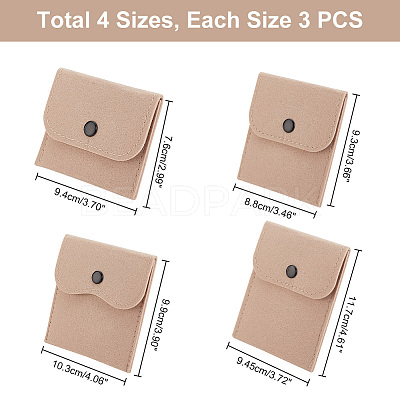 12Pcs 4 Styles Portable Felt Card Cover Bag ABAG-GA0001-21D-1