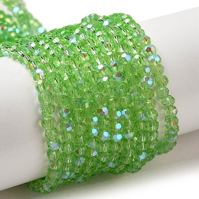 Electroplate Transparent Glass Beads Strands EGLA-A035-T3mm-L09-1