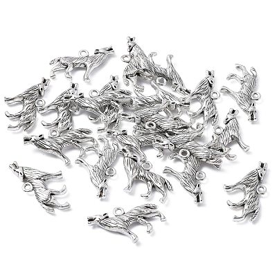 Tibetan Style Alloy Howling Wolf Pendants X-LF1753Y-1