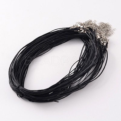 Mixed Size DIY Waxed Cord Necklace Making NJEW-JN01530-1