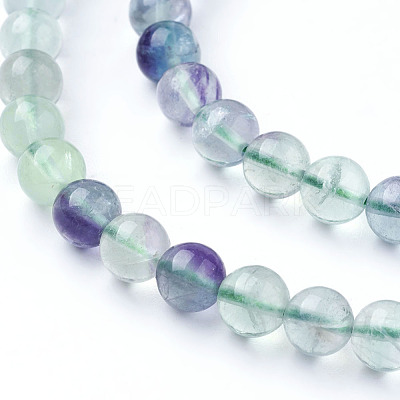 Natural Fluorite Beads Strands X-G-E112-6mm-19-1