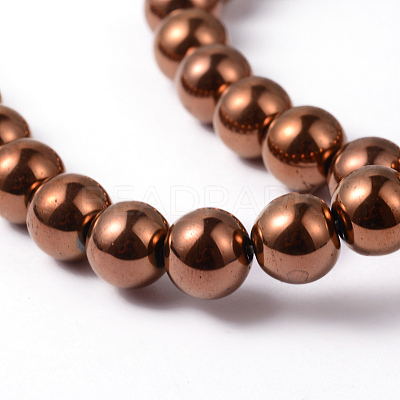 Non-magnetic Synthetic Hematite Beads Strands X-G-G091-10mm-1
