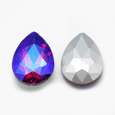 Pointed Back Glass Rhinestone Cabochons X-RGLA-T017-18x25mm-03-1
