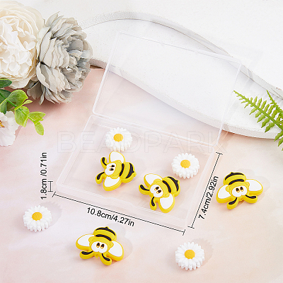 10Pcs 2 Style Food Grade Eco-Friendly Silicone Beads SIL-SC0001-08-1