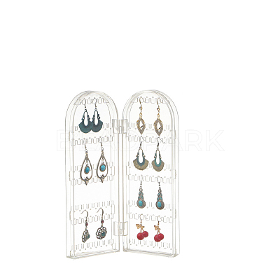 Acrylic Earring Display Folding Screen Stands with 2 Folding Panels PAAG-PW0011-03B-1