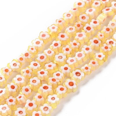 Handmade Millefiori Glass Bead Strands LAMP-J035-4mm-76-1