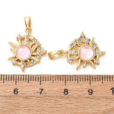 Brass Micro Pave Colorful Cubic Zirconia Pendants KK-A304-22G-1