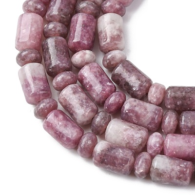 Natural Lepidolite/Purple Mica Stone Beads Strands G-H343-B01-01-1