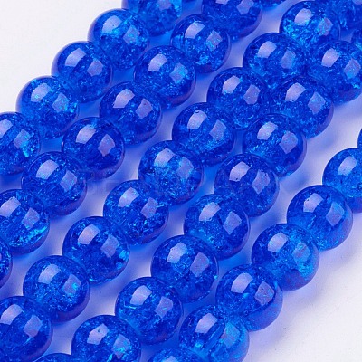 Spray Painted Crackle Glass Beads Strands CCG-Q001-10mm-14-1
