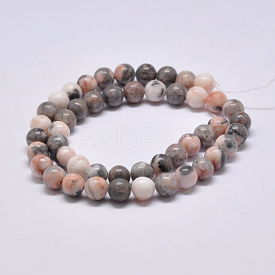 Natural Pink Zebra Jasper Beads X1-G-P231-01-8mm-1