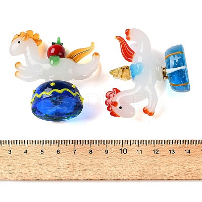 Handmade Lampwork Merry-go-round with Ingot & Tomato Figurines LA-CBADA4A-02-1