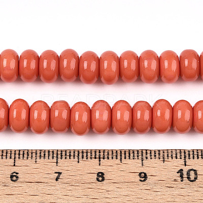 Opaque Spray Painted Glass Beads X-GLAA-ZX008-8mm-18E-1
