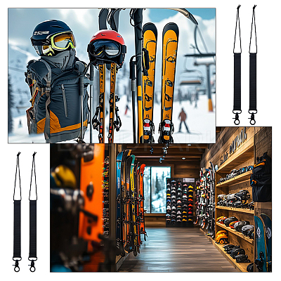 6Pcs Imitation Nylon with Alloy Ski Board Strap AJEW-HS0001-36-1