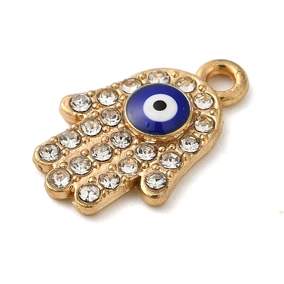 Alloy Enamel Rhinestone Glass Pendants X1-ENAM-U003-02G-01-1