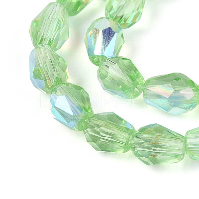 Transparent Electroplate Glass Beads Strands EGLA-N023-6x8mm-A08-1