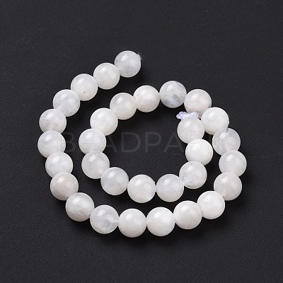 Natural Rainbow Moonstone Round Beads Strands G-P088-57-8mm-1