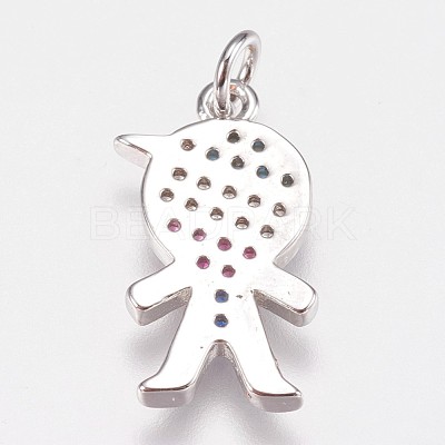 Brass Micro Pave Cubic Zirconia Pendants KK-I614-061P-1
