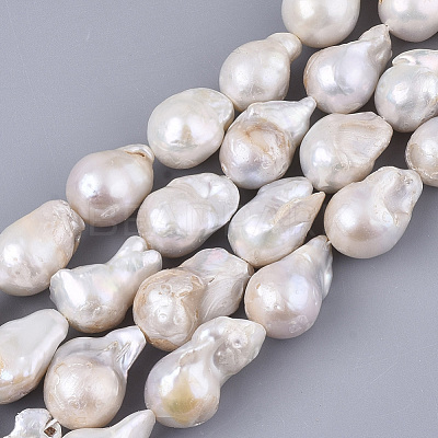 Natural Baroque Pearl Keshi Pearl Beads Strands PEAR-Q015-016-1