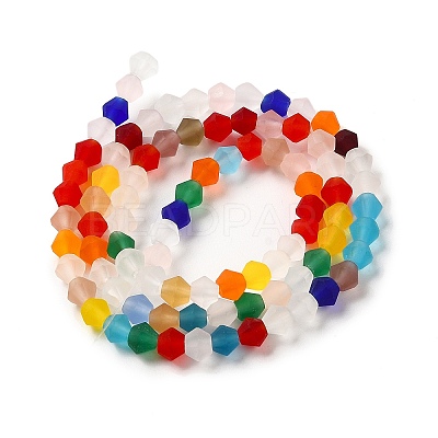 Imitate Austrian Crystal Frosted Glass Beads Strands GLAA-F029-TM4mm-B29-1