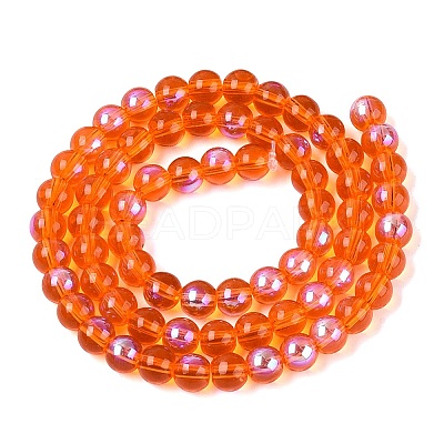 Transparent Electroplate Glass Beads Strands EGLA-Q132-6MM-01A-14-1