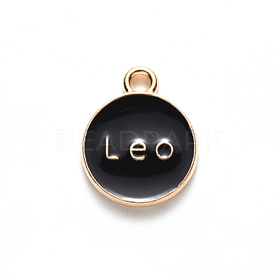 Alloy Enamel Pendants X-ENAM-S124-01B-08G-1