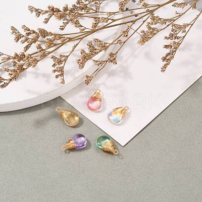 Transparent Glass Pendants PALLOY-JF00559-1