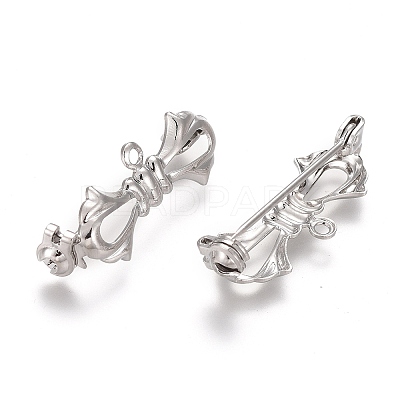 Bowknot Brass Kilt Pins with 1 Loop KK-H738-35P-1