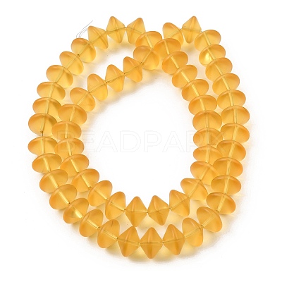 Frosted & Baking Paint Transparent Glass Beads Strands GL-CBA2ED2-03A-1