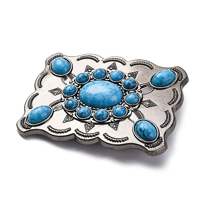 Bohemia Synthetic Turquoise Belt Buckle for Men FIND-WH0156-44-1