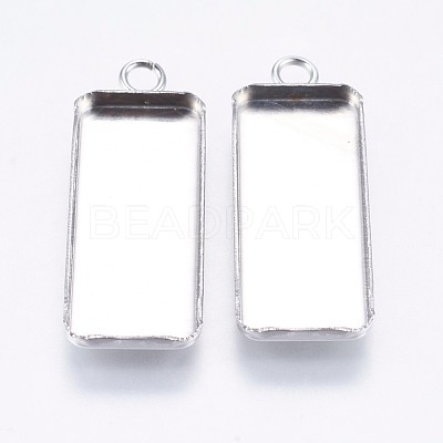 Tarnish Resistant 304 Stainless Steel Pendant Cabochon Settings STAS-I097-058P-1