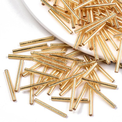 Electroplate Glass Bugle Beads SEED-S043-02B-01-1