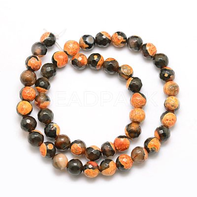 Natural Fire Crackle Agate Bead Strands G-K166-06F-8mm-06-1