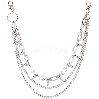 1Pc Aluminum & Alloy Spike Rivets 3 Layer Trousers Chains AJEW-SC0031-17-1