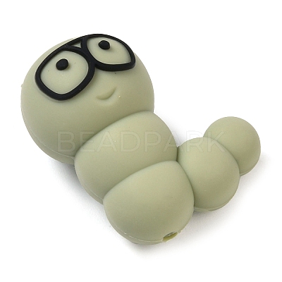 Caterpillar Food Grade Silicone Focal Beads SIL-Q030-03C-1