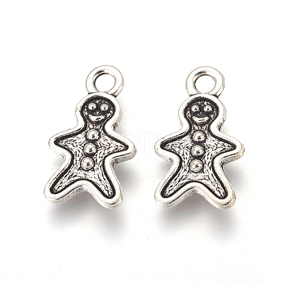 Tibetan Style Alloy Christmas Snowmen Pendant Settings for Enamel TIBEP-GC152-AS-NR-1