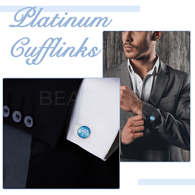 DIY Blank Dome Cufflinks Making Kit DIY-DC0002-60A-1