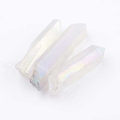 Electroplated Natural Quartz Crystal Graduated Beads Strands LS-G-P315-A10-1