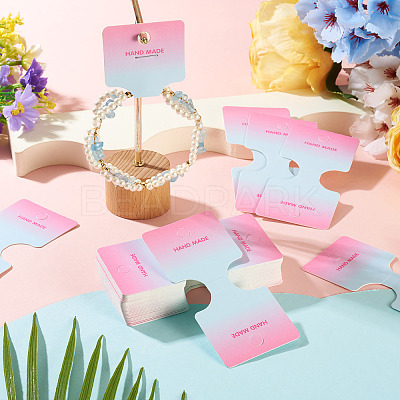 50Pcs Folding Paper Jewelry Display Cards ODIS-TA0001-07D-1