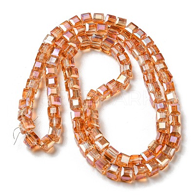 Electroplate Glass Beads Strands EGLA-D018-4x4mm-50-1