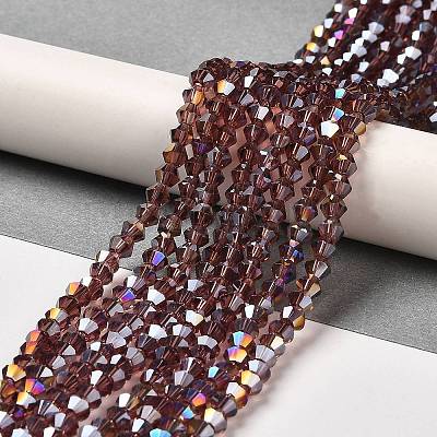 Transparent Electroplate Glass Beads Strands EGLA-A039-T3mm-B05-1