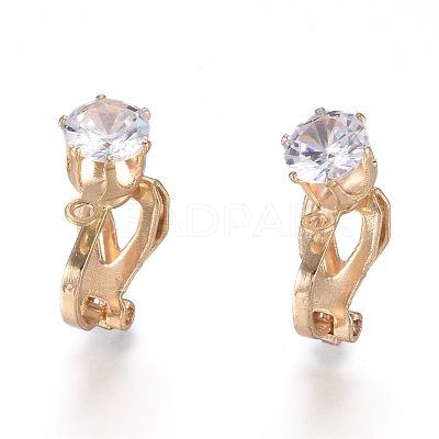 Brass Clip-on Earring Findings LS-X-KK-L198-011G-1