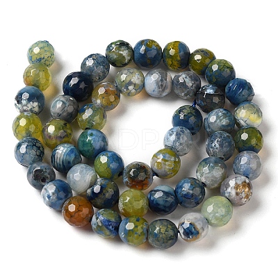 Dyed & Heated Natural Fire Crackle Agate Beads Strands G-P539-B01-02-1